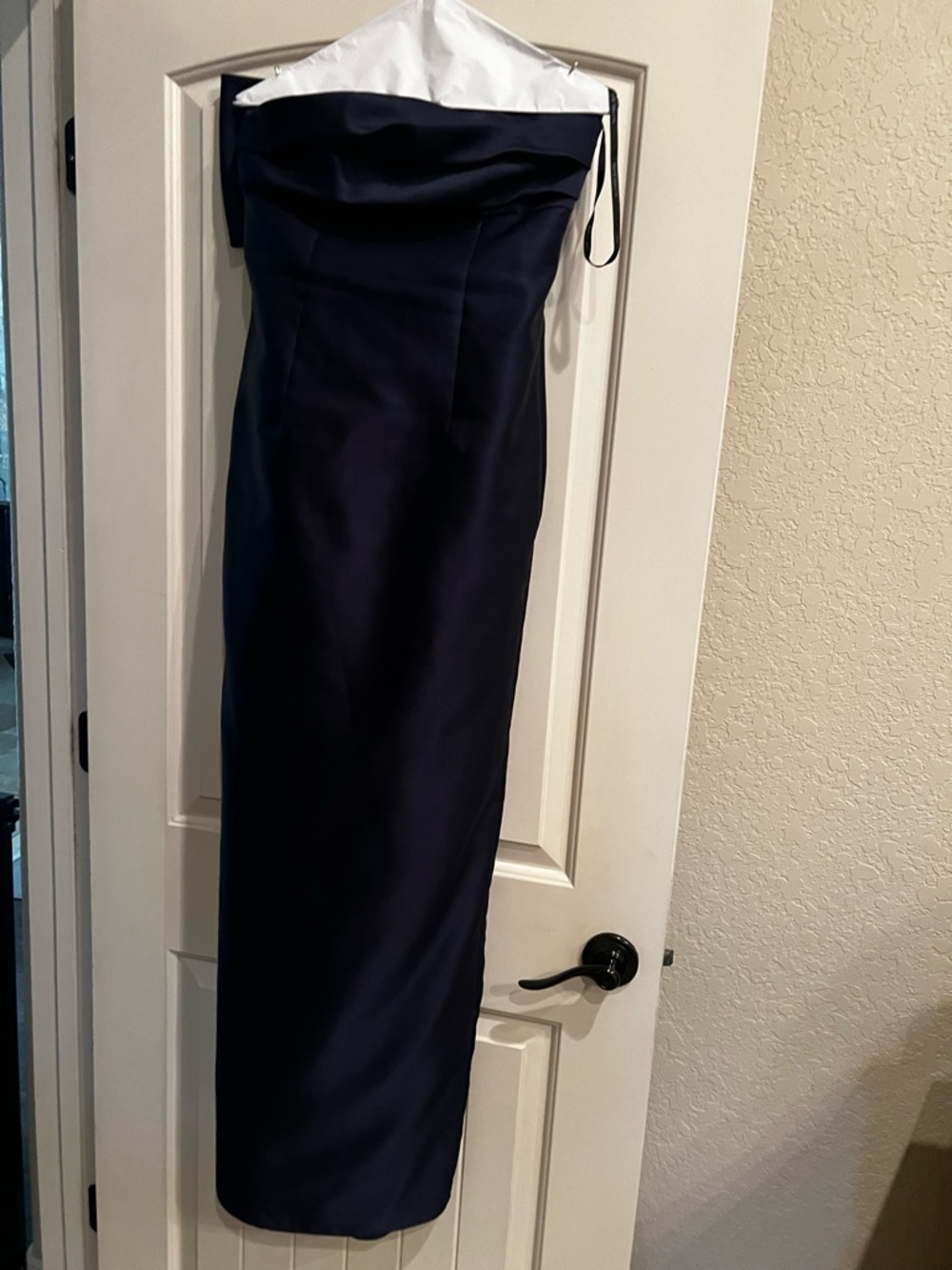 ALFRED SUNG Navy Satin Evening Dress Size 8R